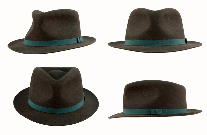 Making men's hat - an example of a fedora using the blocking in one technique