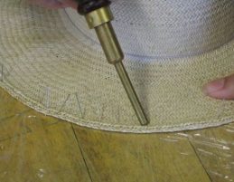 Care for your hat block when pinning Pinning the brim block